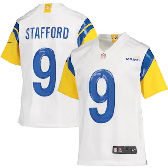 youth nike matthew stafford white los angeles rams game jer